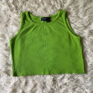 Liz Claiborne | Neon Green Cropped Tank Top